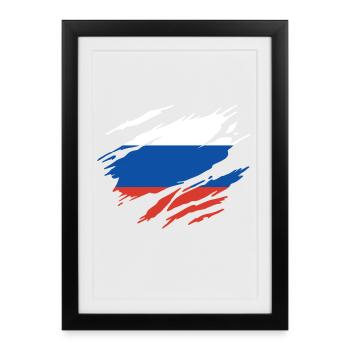 Russia Russian Flag - Framed poster (27 × 37 cm) - black - Front
