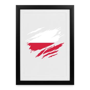 Poland Polish Flag Polish - Framed poster (27 × 37 cm) - black - Front