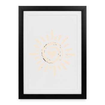Cœur de soleil - Affiche encadrée (27 × 37 cm) - noir - Devant