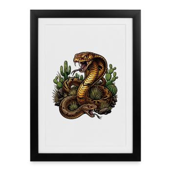 Desert cobra and its companion - Framed poster (27 × 37 cm) - black - Front