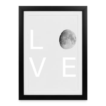 Minimal Lunar Love - Framed poster (27 × 37 cm) - black - Front