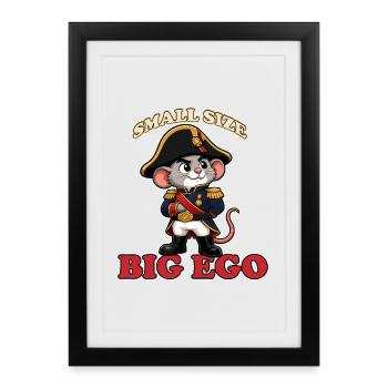 Small Size Big Ego Funny Napoleon Bonaparte Mouse - Framed poster (27 × 37 cm) - black - Front