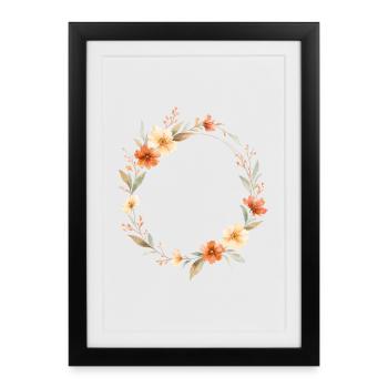 Boho Floral Wreath Personalizable - Framed poster (27 × 37 cm) - black - Front