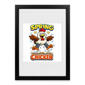 Poule de printemps - Affiche encadrée (27 × 37 cm) - noir - Devant