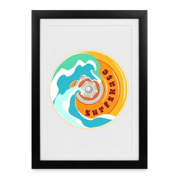 Surfskate Lover - Affiche encadrée (27 × 37 cm) - noir - Devant