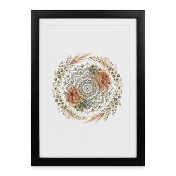 Lotus Mandala with Flower Wreath - Framed poster (27 × 37 cm) - black - Front