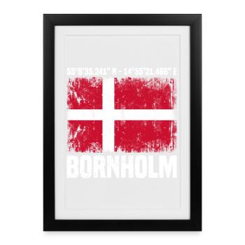 Inseltrip Bornholm - Gerahmtes Poster (27 × 37 cm) - Schwarz - Vorne