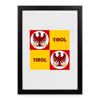 Tirol Quadrat Emblem Muster - Gerahmtes Poster (27 × 37 cm) - Schwarz - Vorne