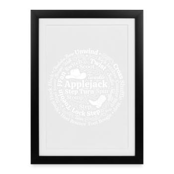 Line Dance Fan - Framed poster (27 × 37 cm) - black - Front