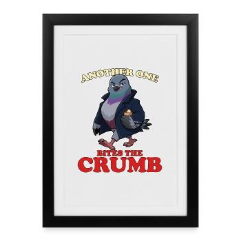 Another One Bites the Crumb Funny pigeon gangster - Framed poster (27 × 37 cm) - black - Front