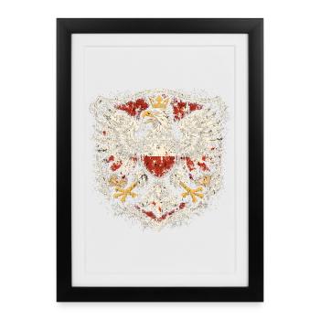 Poland Eagle Coat of Arms – Polish Eagle Grunge - Framed poster (27 × 37 cm) - black - Front