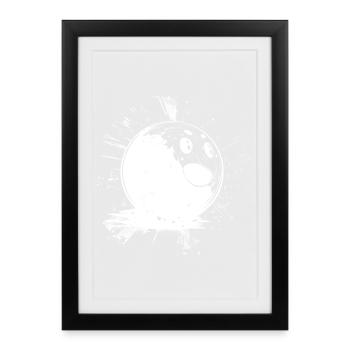 Dessin animé Bowling Ball - Affiche encadrée (27 × 37 cm) - noir - Devant