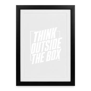 Pensez en dehors des sentiers battus – White Saying & Statement - Affiche encadrée (27 × 37 cm) - noir - Devant