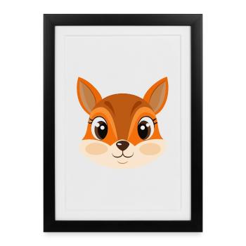 Squirrel face - Framed poster (27 × 37 cm) - black - Front