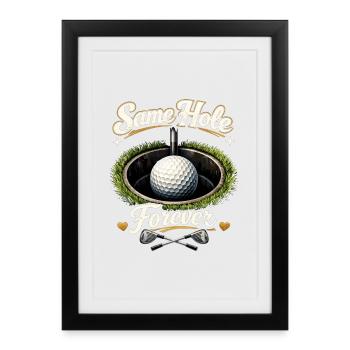 Golf de la chemise de la fête de garçon - Même trou pour toujours Bräutigam - Affiche encadrée (27 × 37 cm) - noir - Devant