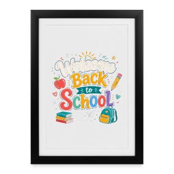 Welcome Back to School 2026 First Day Teachers  - Affiche encadrée (27 × 37 cm) - noir - Devant