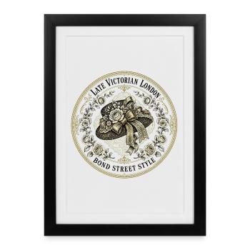Late Victorian London Hat Rose - Framed poster (27 × 37 cm) - black - Front