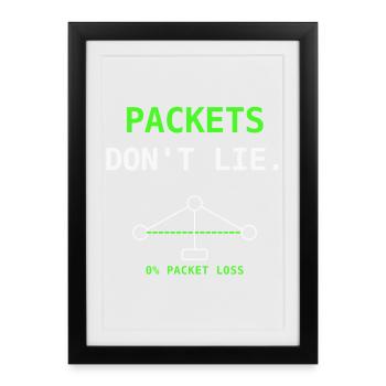 Packets Don't Lie Network IT Humor Gift - Framed poster (27 × 37 cm) - black - Front