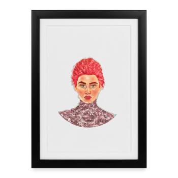 Textured Gloss Red Portrait - Framed poster (27 × 37 cm) - black - Front