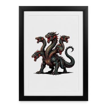 Mythical Hydra - Framed poster (27 × 37 cm) - black - Front