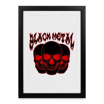 Triple skull Gothic - Framed poster (27 × 37 cm) - black - Front