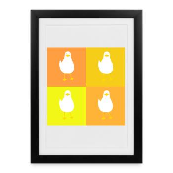 MineMineMineMine - yellow - Framed poster (27 × 37 cm) - black - Front