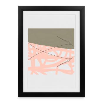 Rosé net on olive background - Framed poster (27 × 37 cm) - black - Front