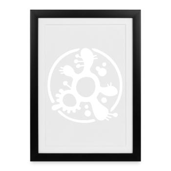 Logo Fragment Protozoaire (blanc) - Affiche encadrée (27 × 37 cm) - noir - Devant