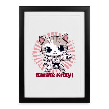 Karate Kitty - Framed poster (27 × 37 cm) - black - Front