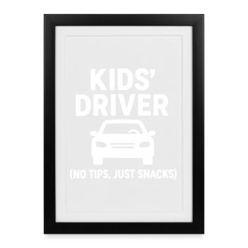 Mom Taxi - Cadeau de la fête des mères pour les chauffeurs d’enfants - Affiche encadrée (27 × 37 cm) - noir - Devant