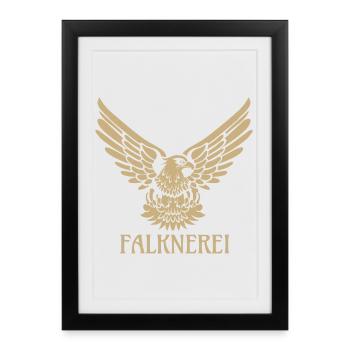 Fauconnerie Faucon Aigle Fauconnière Fauconnière - Affiche encadrée (27 × 37 cm) - noir - Devant
