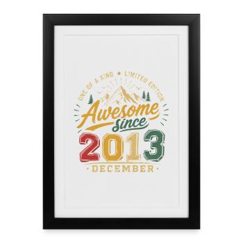Vintage Décembre 2013 Rétro Cadeau Anniversaire - Affiche encadrée (27 × 37 cm) - noir - Devant