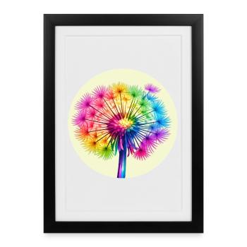 Pissenlit arc-en-ciel - Affiche encadrée (27 × 37 cm) - noir - Devant