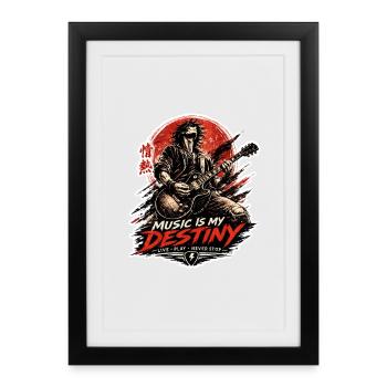 Music Destiny Gitarrenkraft - Gerahmtes Poster (27 × 37 cm) - Schwarz - Vorne