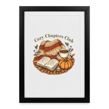 Cozy Chapters Club Reading Fall - Framed poster (27 × 37 cm) - black - Front