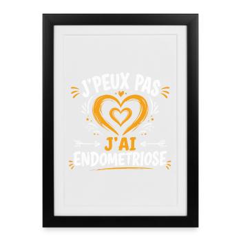 T-shirt J'peux Pas J'ai Endometriose Humour - Affiche encadrée (27 × 37 cm) - noir - Devant