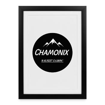 CHAMONIX - Affiche encadrée (27 × 37 cm) - noir - Devant