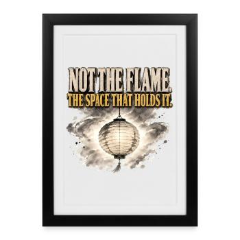 Not The Flame Space That Holds It Lantern Zen Tee - Framed poster (27 × 37 cm) - black - Front