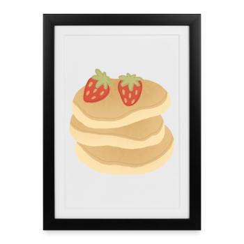 Strawberry Pancake Stack - Framed poster (27 × 37 cm) - black - Front