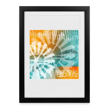 Balearic Islands Tie-Dye - Framed poster (27 × 37 cm) - black - Front