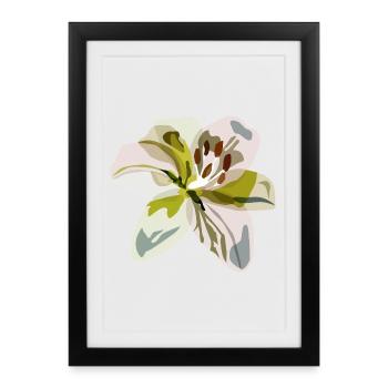 Minimalist Lily – Floral Illustration - Framed poster (27 × 37 cm) - black - Front