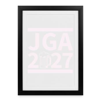 Bachelor Party 2027 Beer Celebration Design - Framed poster (27 × 37 cm) - black - Front