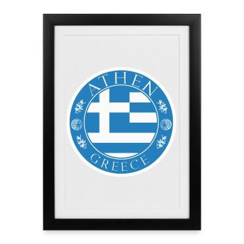 Athens Greece - Classic Vintage Poster - Framed poster (27 × 37 cm) - black - Front