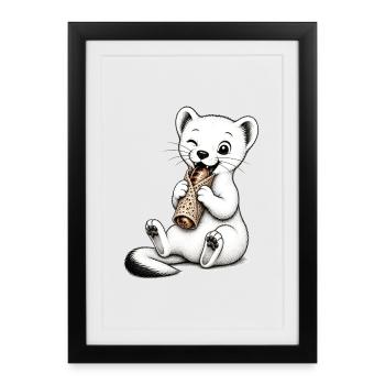Vaelosek l ermine sausage patty - Framed poster (27 × 37 cm) - black - Front