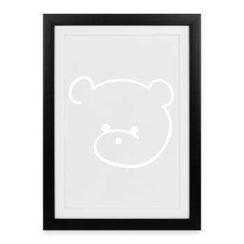 Cute teddy bear with button eyes - Framed poster (27 × 37 cm) - black - Front