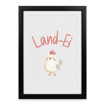 Country Bumpkin Chicken Country Life Village Kid - Framed poster (27 × 37 cm) - black - Front