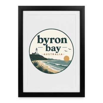 Byron Bay Coastal Magic - Framed poster (27 × 37 cm) - black - Front