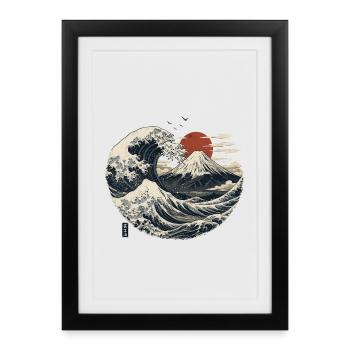 Fujiyama Wave - Framed poster (27 × 37 cm) - black - Front