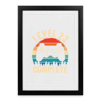 Level 23 complete – 23 Year Old Gift - Framed poster (27 × 37 cm) - black - Front