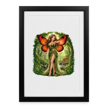 Fée Verte - Gardien de la Forêt - Affiche encadrée (27 × 37 cm) - noir - Devant